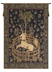 Unicorn in Captivity Rendition Belgian Bohemian Tapestry Wall Hanging