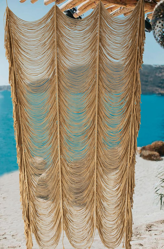 Macrame Curtain Boho Curtain Doorway Window Wall Decor Fiber Yarn Art Handwoven gallery