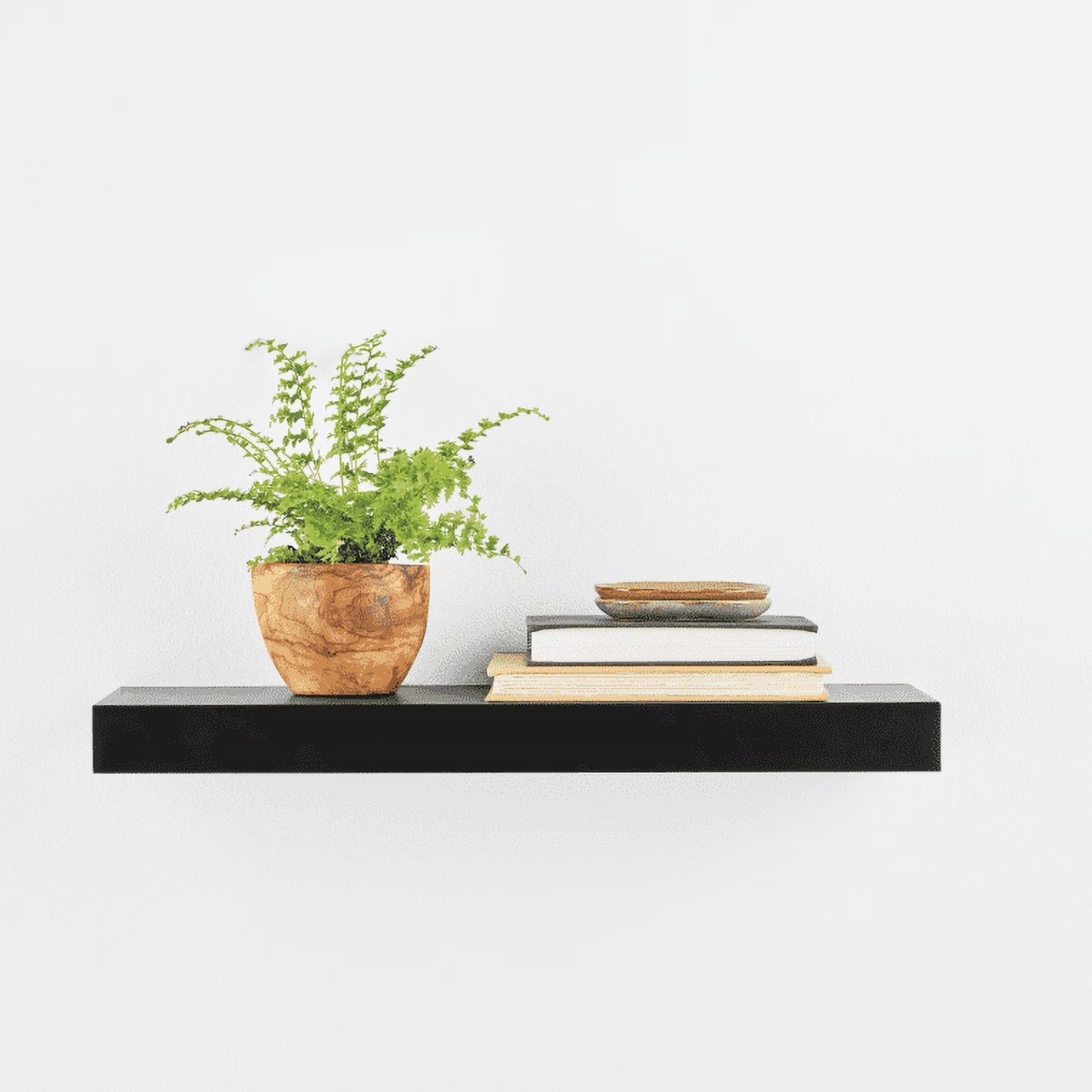 Black 18" Wood Floating Shelf gallery