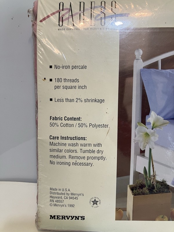 Caress Solid Rose Pink Flat Sheet Full 81 x 96 For Mervyns by Bibb Vintage 90s gallery