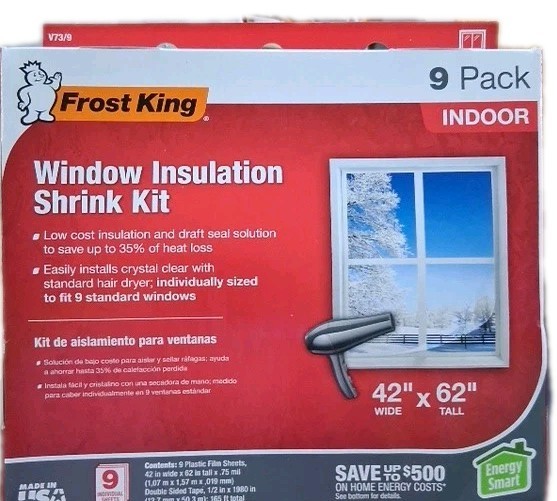 Frost King Window Winterizing Insulation Shrink Kit 42in x 62in 9 Pack gallery