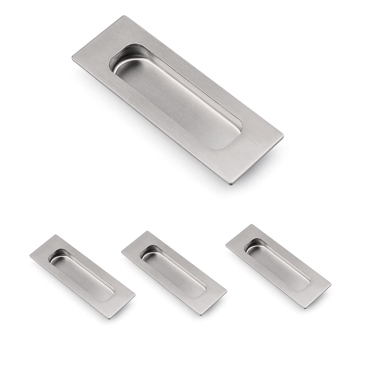 Flush Sliding Closet Door Pull Recessed Barn Bypass Handle 120mm 4.75 In 4 PCS gallery