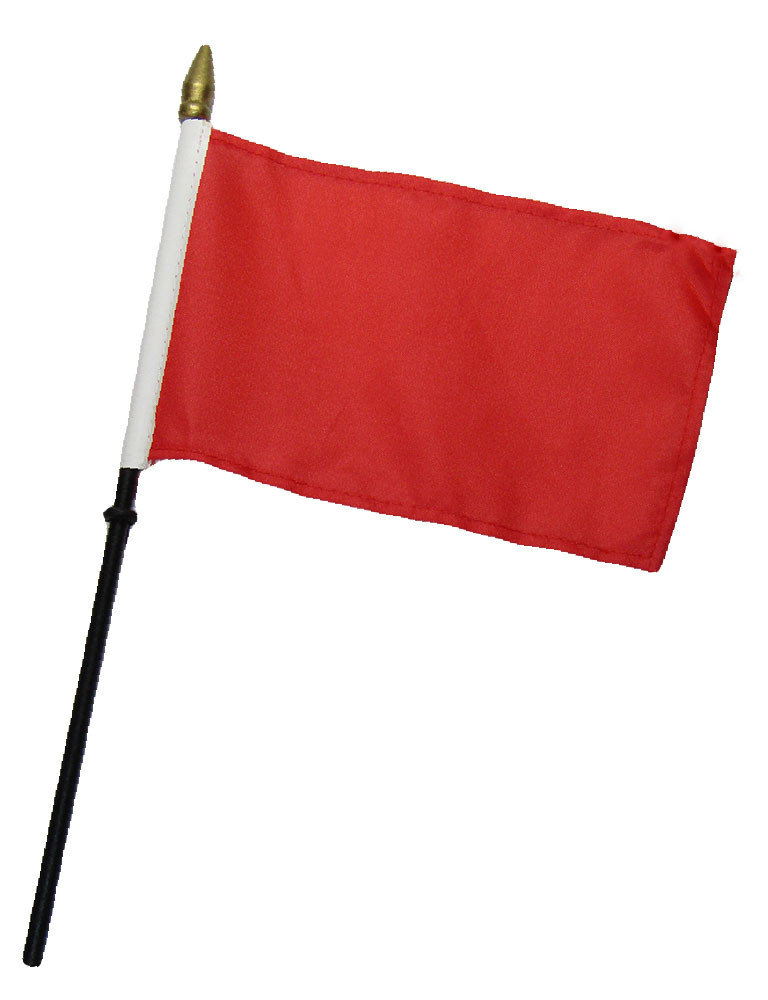 Red Plain Solid Color 4"x6" Flag Desk Table Set Wooden Stick Staff gallery