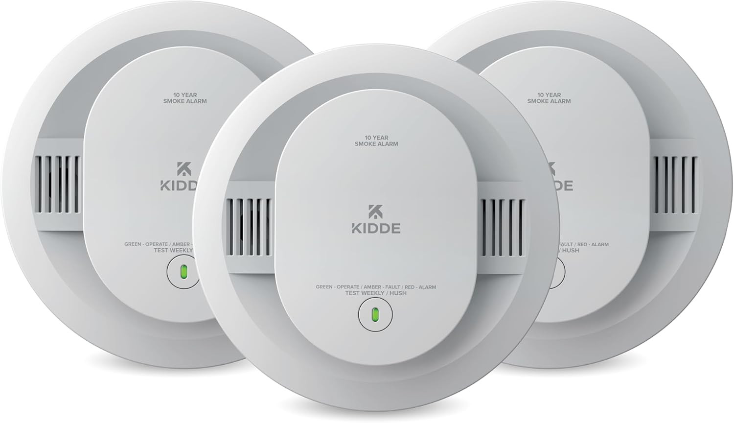 Kidde 20SD10 Battery Powered 85db Alarm Photoelectric Smoke Detector 3 Pack gallery