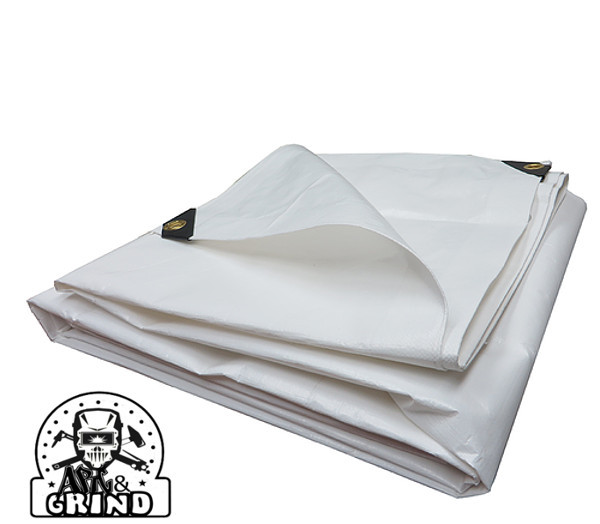 WHITE PREMIUM 14 MIL REINFORCED EXTREME HEAVY DUTY POLY TARP (CHOOSE YOUR SIZE) gallery
