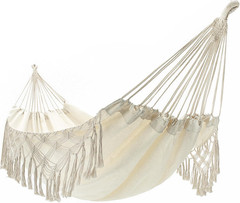 Double Boho Macrame Hammock Cotton Canvas Portable Replacement Hammock 440Lbs Lo