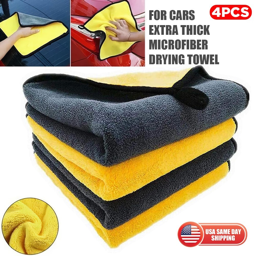 4x Microfiber Cleaning Cloth Extra Thick Rag Car Wash Polishing Detailing Towel gallery
