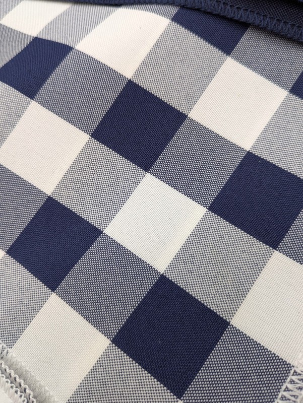 'LA Linen' Navy & White Checkered Tablecloth 60 X 102" + 10 Navy Napkins USA gallery