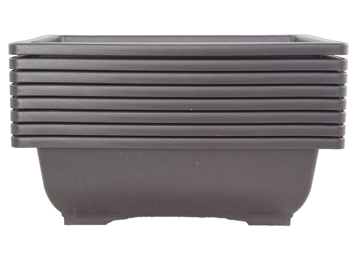 8 Rectangular Plastic Bonsai / Cactus & Succulent Pot 10"x 7.5"x 3" Dark Brown gallery