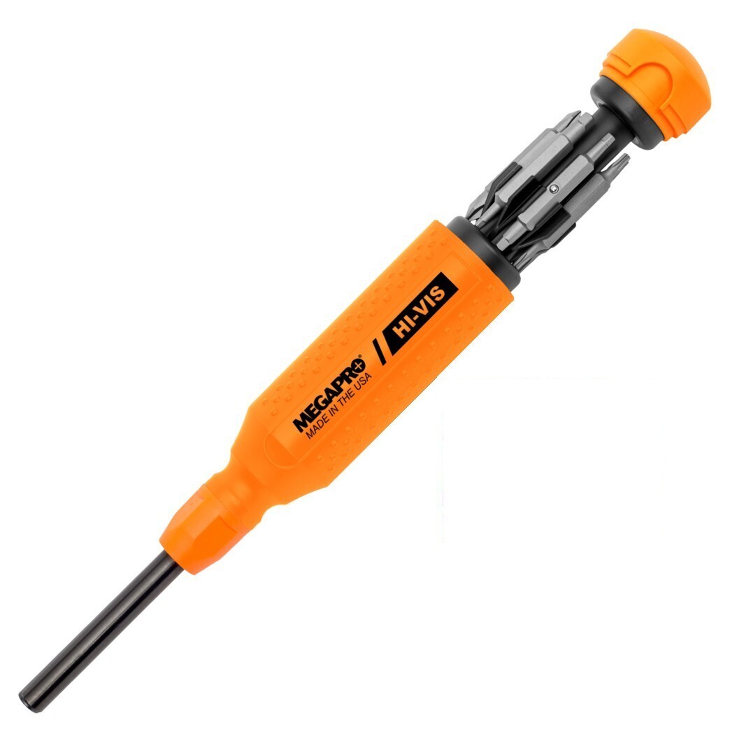 Megapro Hi Vis Original Multi Bit Screwdriver 15 in 1 High Visibility Orange USA gallery