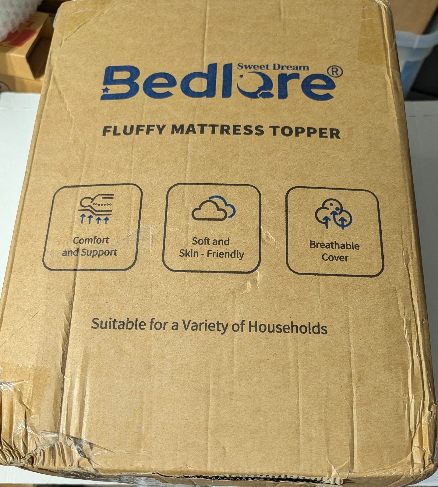 Bedlore Fluffy Mattress Topper King White Soft Breathable Cover Adults Bedding gallery
