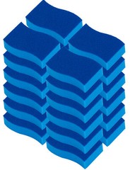 Elitra Antimicrobial Non-Scratch Scrubber Cleaning Sponge, Blue – 24 Pack –