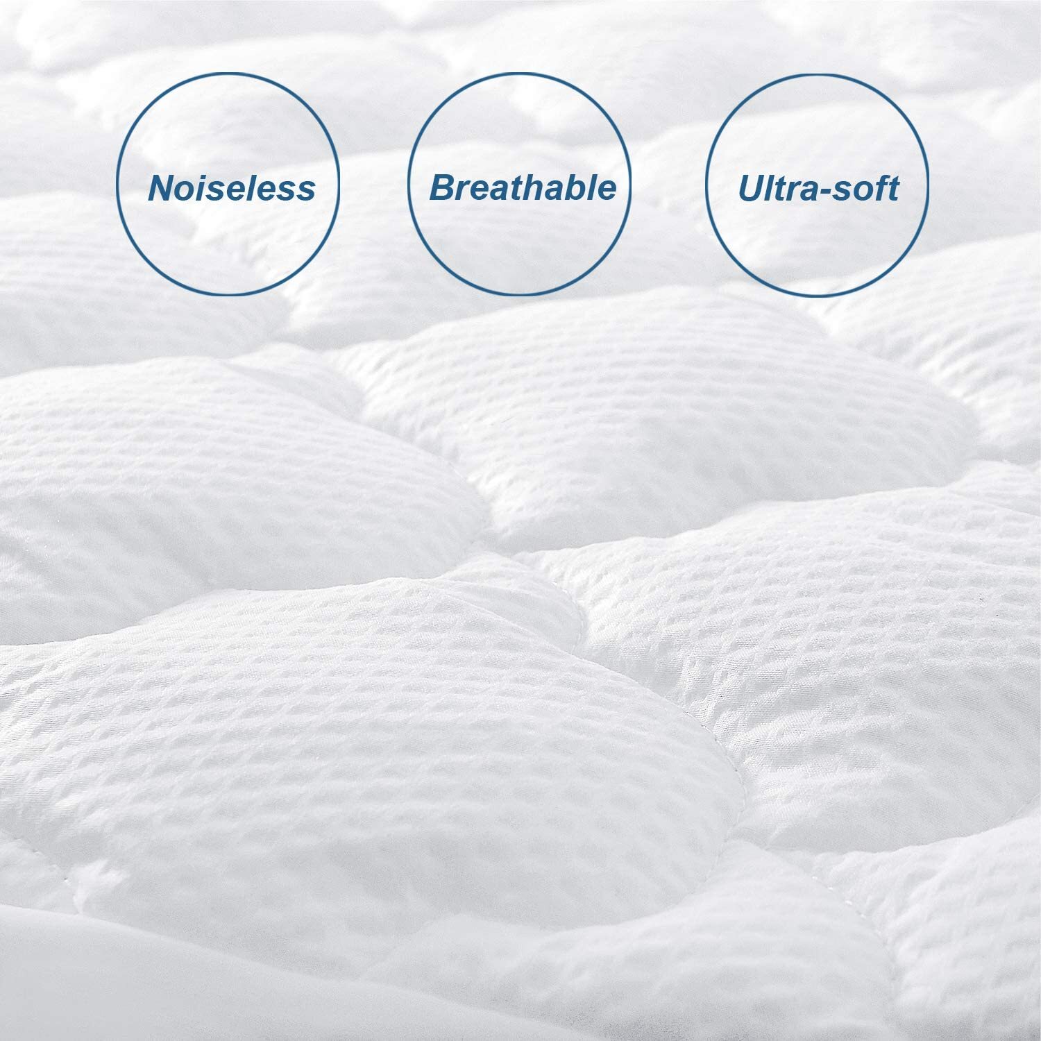 Thick Quilted Mattress Topper Super Soft Air Mattress Cover 15"-23" Deep Twin gallery
