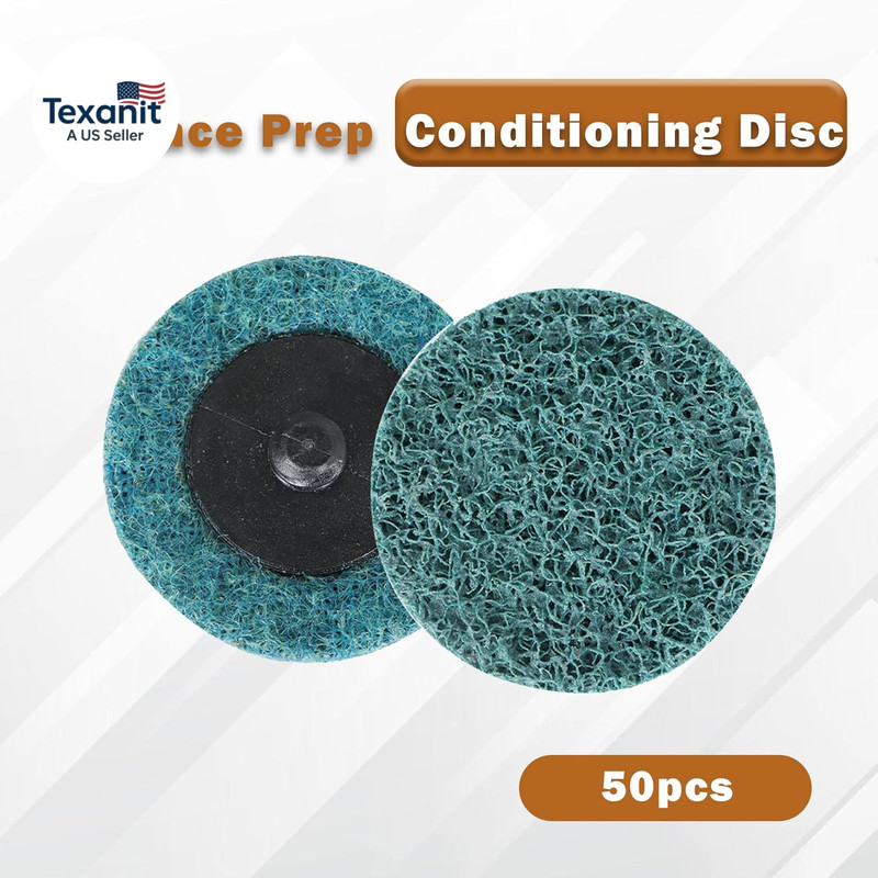 50Pcs 2 Inch Blue Quick Change Surface Prep Conditioning Discs, R-Type Fine Disc gallery
