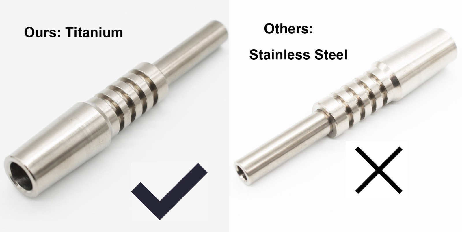 KUVIS 10pcs Titanium Tip 10mm 14mm 18mm for Honey Straw Pipe gallery