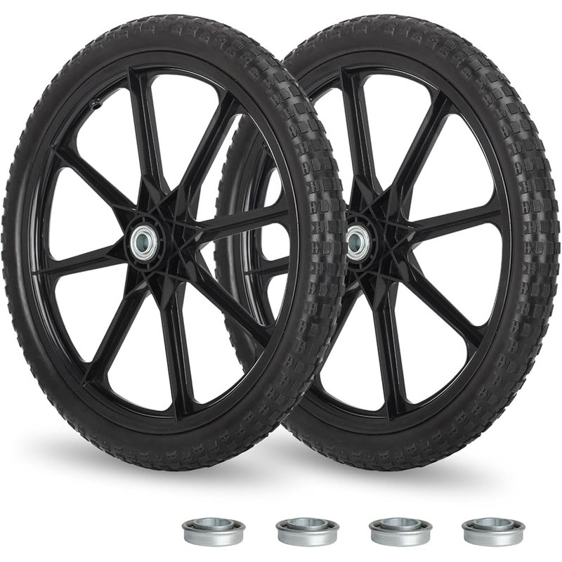 20in Flat Free Solid Airless Tire Heavy Duty Replacement Rubbermaid Equipment US gallery
