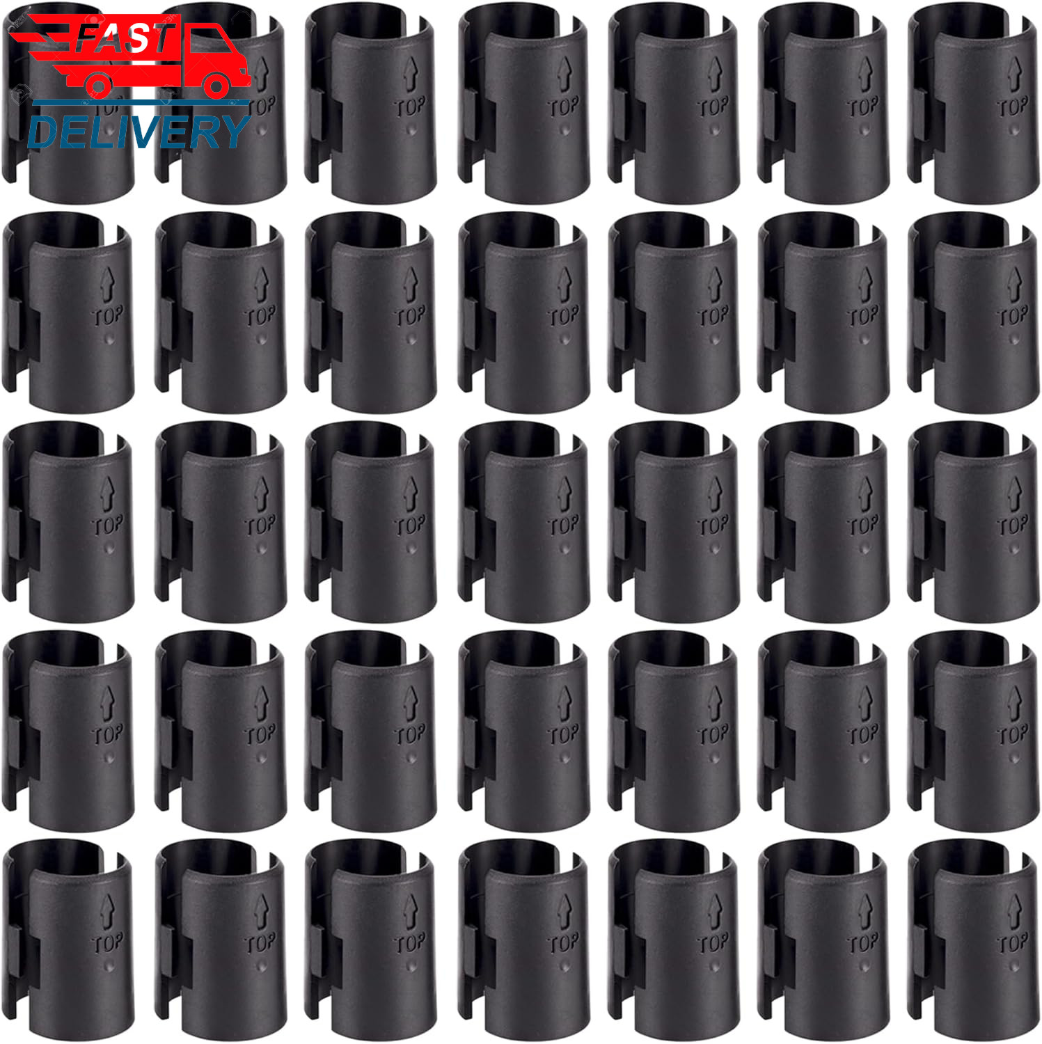 54 Pack Wire Shelving Shelf Lock Clips, Black, ABS Plastic & Metal, 1" Post 👍 gallery