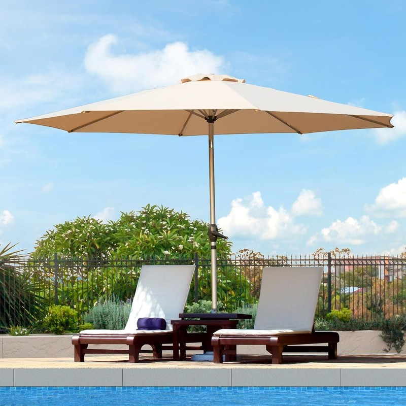 Domi 9FT Patio Umbrella w/Push Button Tilt and Crank for Deck Porch Backyard gallery