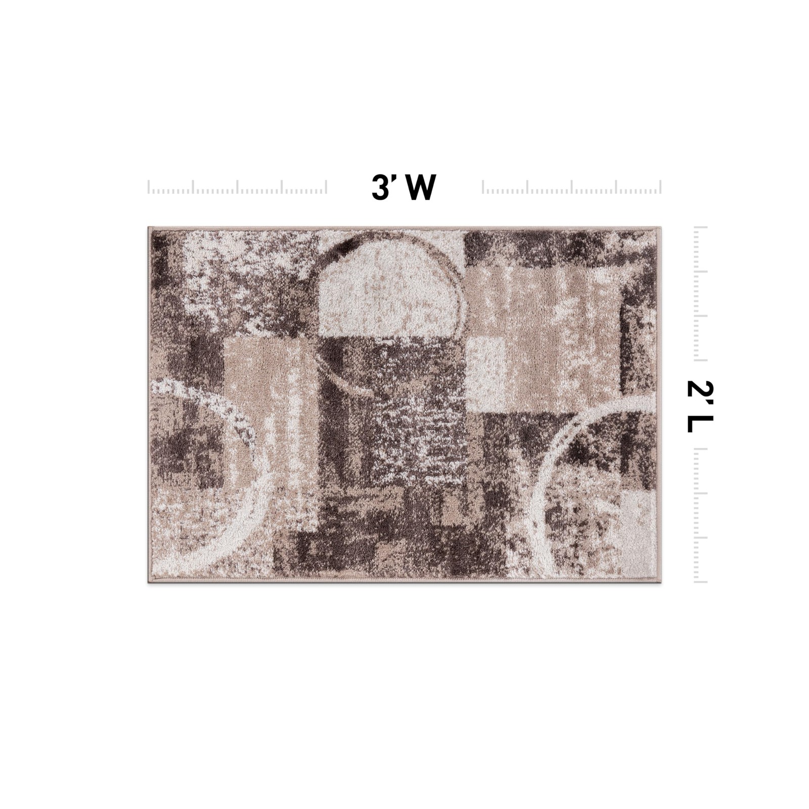 Rugshop Contemporary Abstract Circle Design Accent Rug Carpet Jute Backing For gallery