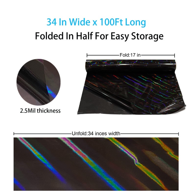 CMFYHM Iridescent Black Cellophane Wrap Roll I 34 In Wide X 100 Ft Long I Col... gallery