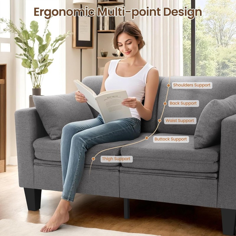 ✅ Comfy Pull Out Couch for Living Room, Bedroom, 2Color Loveseat Sofa Chair Gift gallery