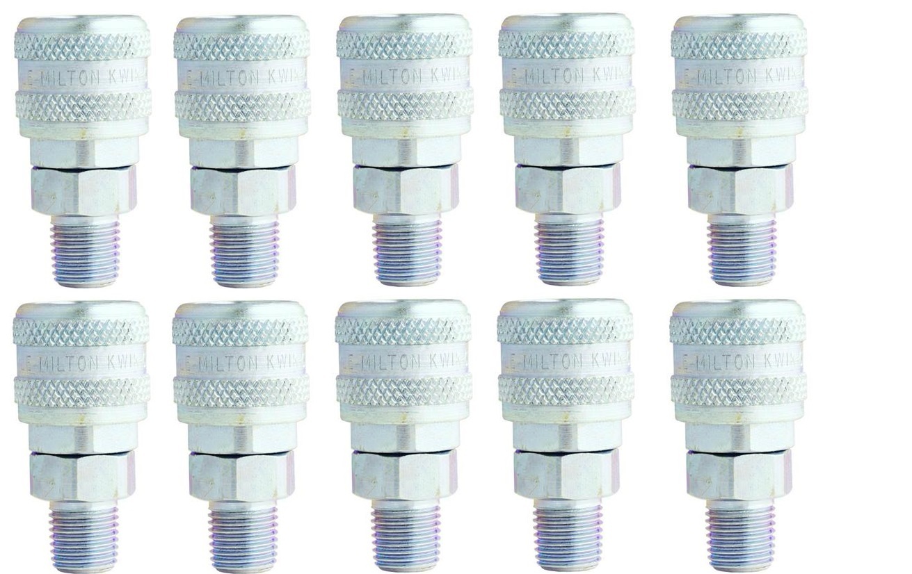 10 Pack Milton 776 A Style Quick Connect 1/4" Aro Male NPT Air Hose Coupler gallery
