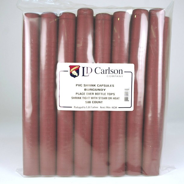 LD Carlson Burgundy PVC Shrink Capsules (500 Bulk) gallery