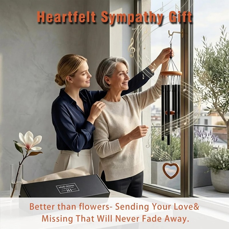 Large Wind Chime for Outside-Memory Gifts for Loss Loved One,Rust-Proof Aluminum gallery