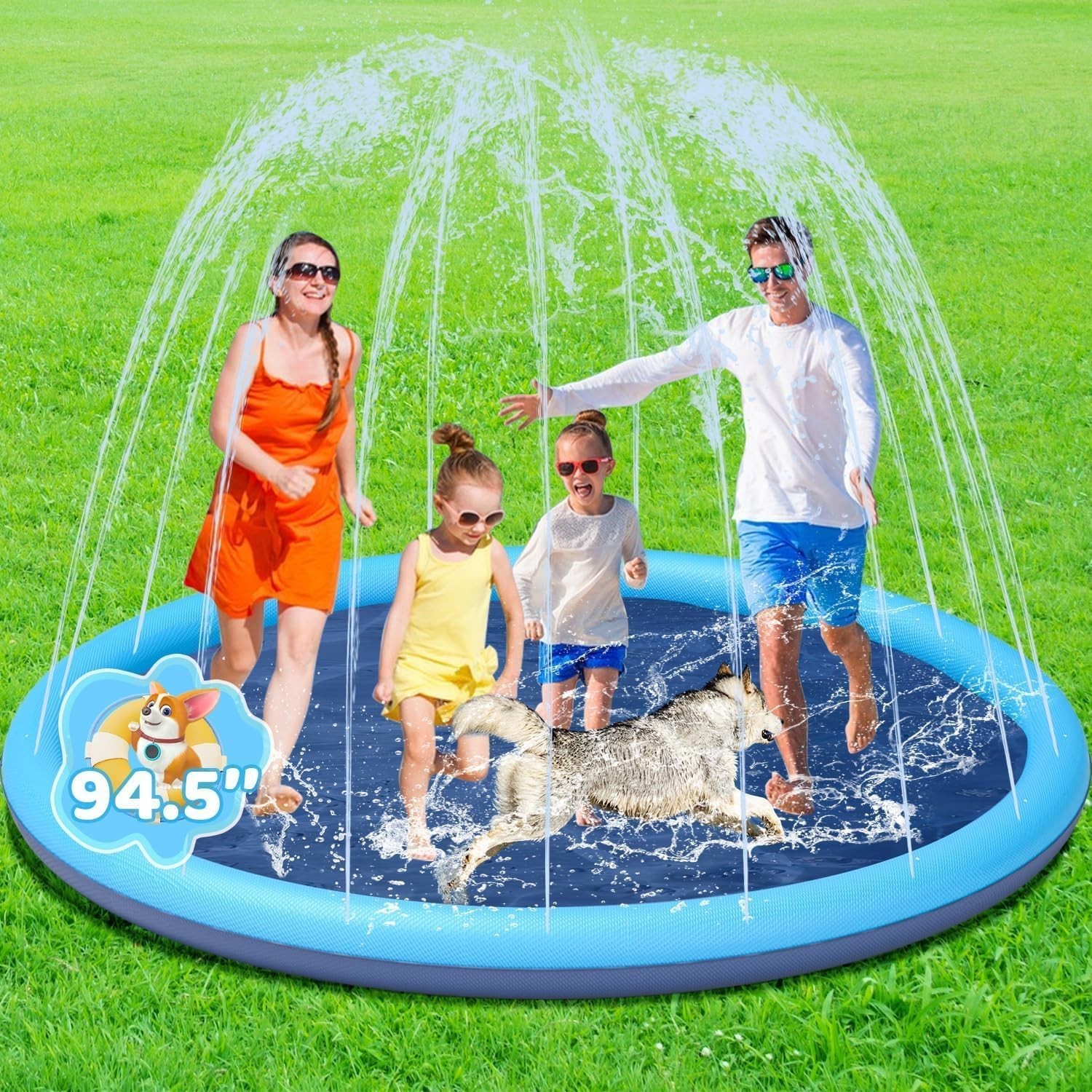Splash Pad 12 ft Non Slip Extra Large Thicken Sprinkler Pool Lewt gallery