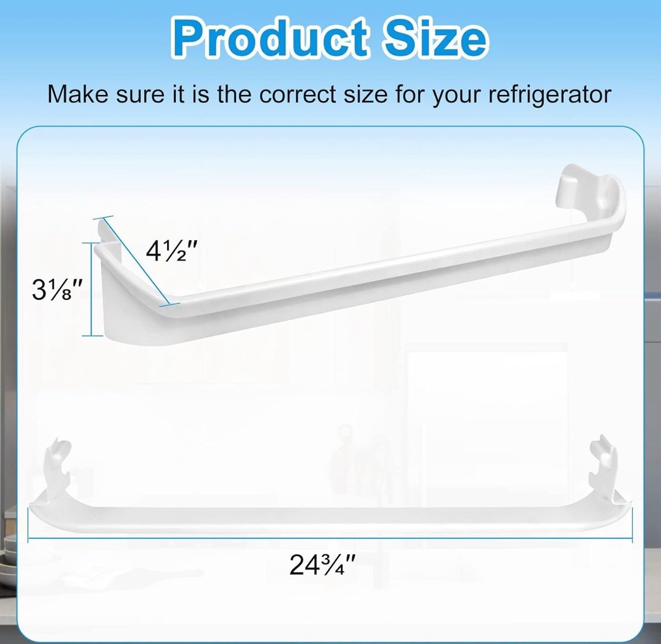 240534901 (2pk) Door Shelf Rack Bar Top/Bottom for Frigidaire Refrigerator NWT gallery