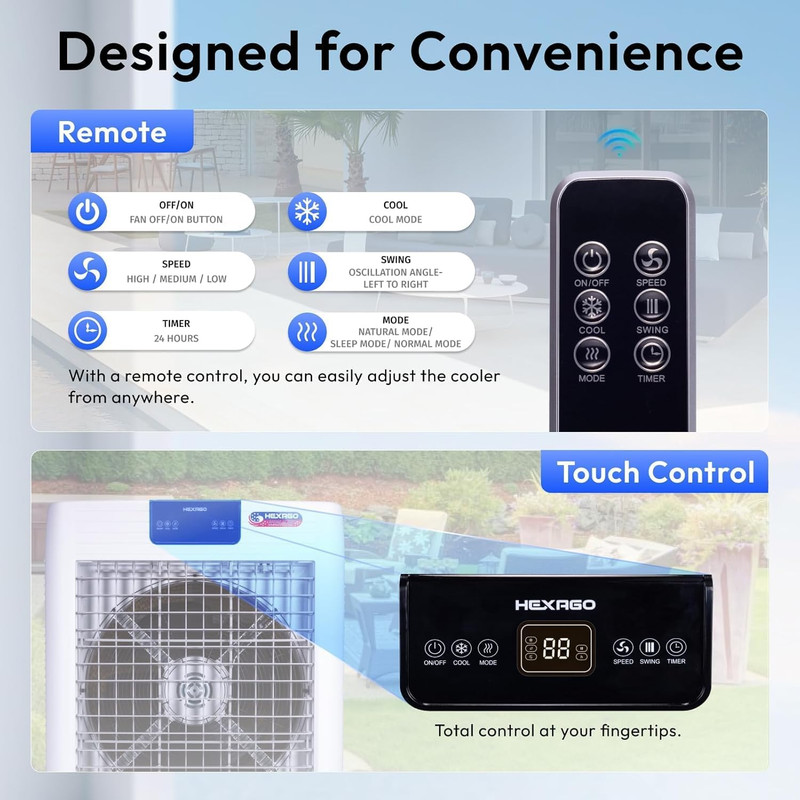 High-Performance 10000 CFM Evaporative Cooler with Remote & 29 Gal Tank gallery