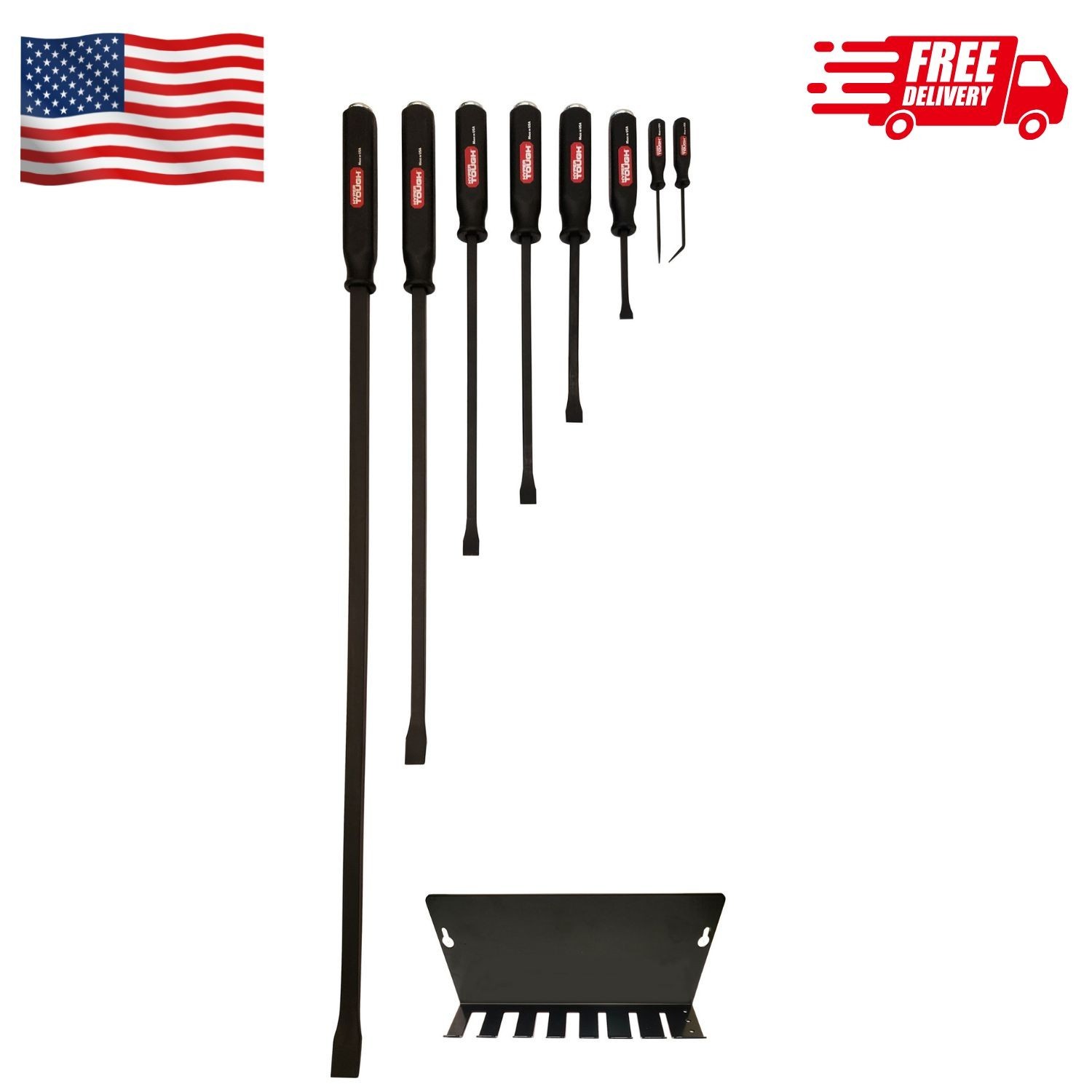 8-Piece Handle Pry Bar Set with Metal Striking Cap gallery