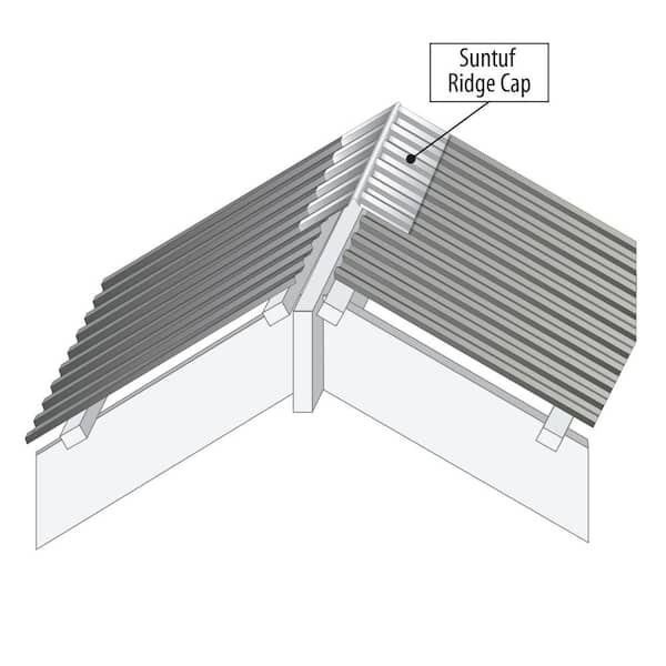 4 ft. Polycarbonate Ridge Cap Flashing, White Opal gallery