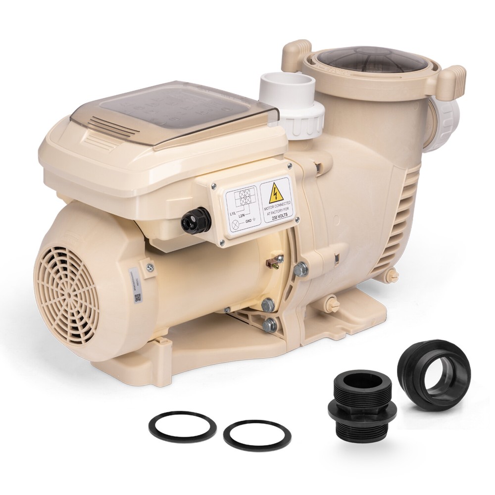 XtremepowerUS 1.75HP Variable 2-Speed Pool Pump Inground 230V Timer 2" Fitting
