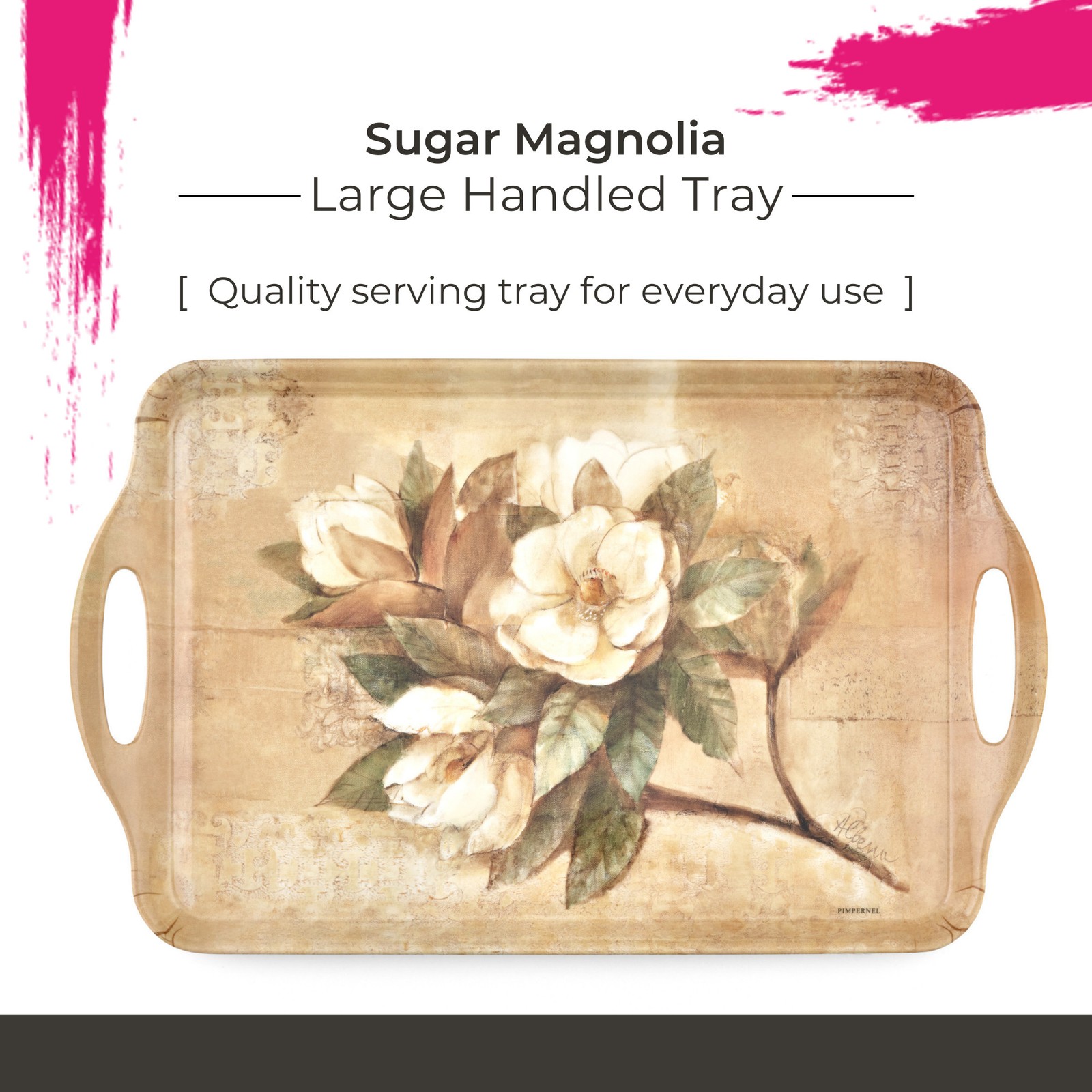 Pimpernel Sugar Magnolia Large Handled Tray gallery