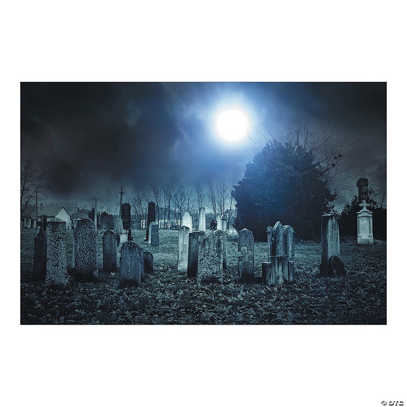 Haunted Cemetery Backdrop - 3 Pc. , 9 ft. x 6 ft. gallery