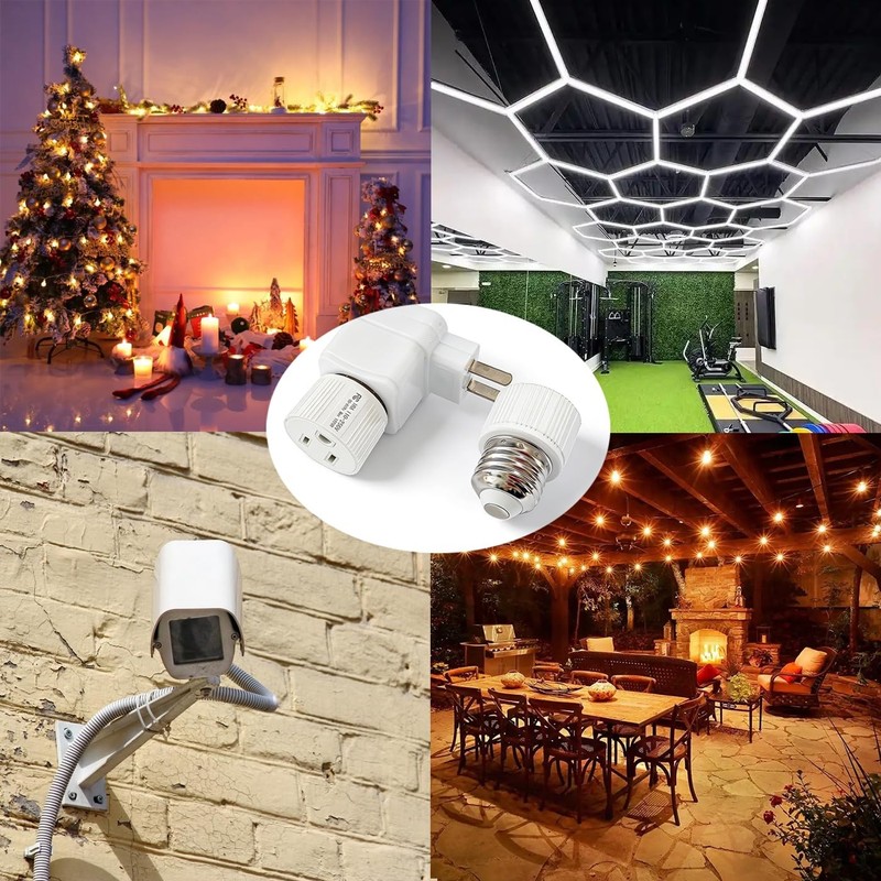 2-4 PACK Light Socket Plug Adapter,3 Prong Light Socket to Plug Adapter, E26/E27 gallery