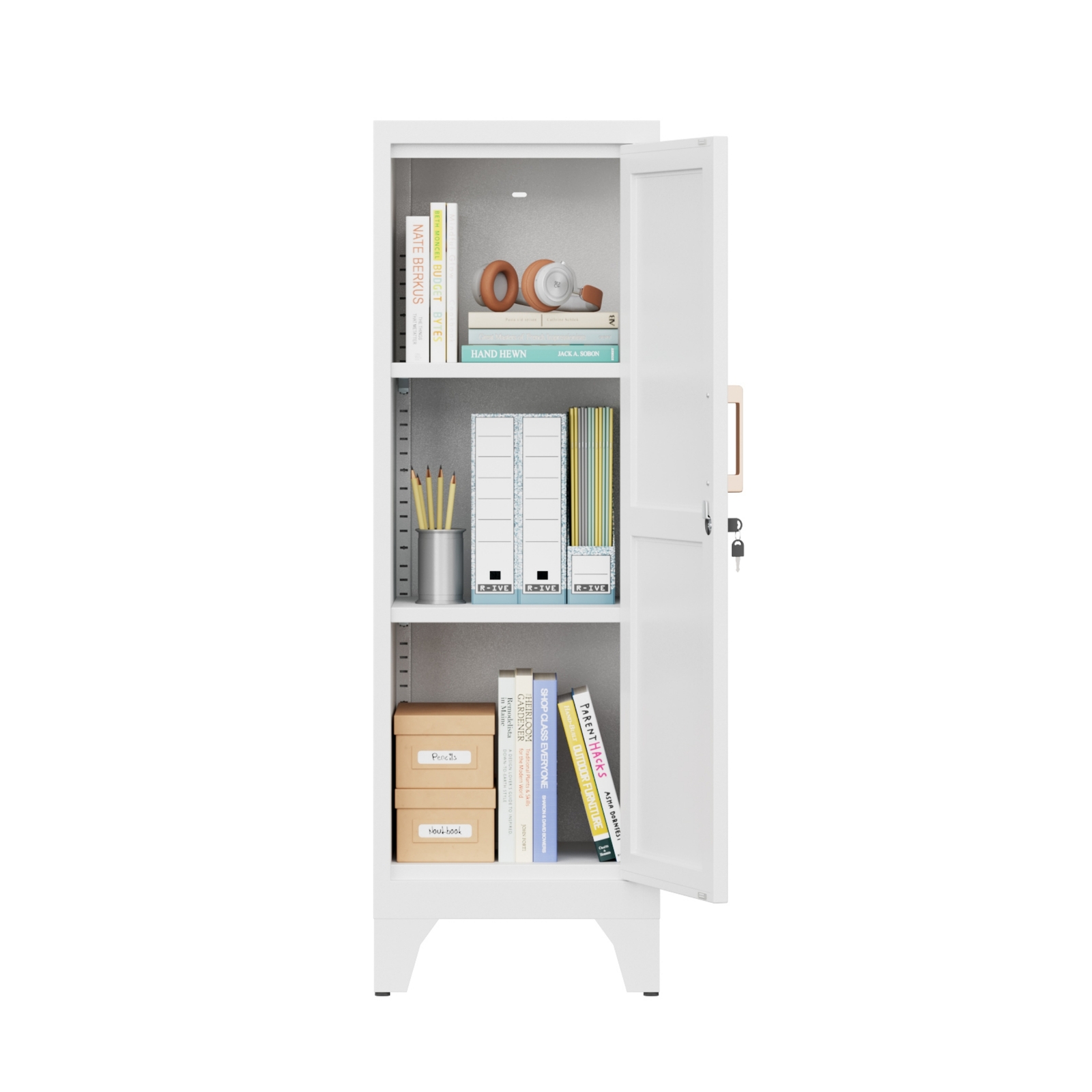 Small Bathroom Storage Cabinet White Floor Standing w/ Door & Shelves Storage gallery