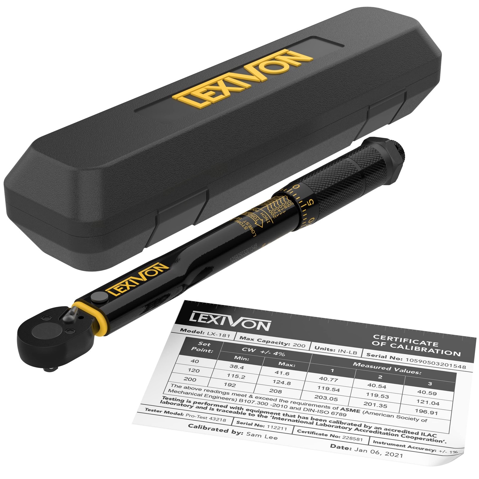 Inch Pound Torque Wrench 1/4-Inch Drive | 20~200 in-lb/2.26~22.6 Nm (LX-181) gallery
