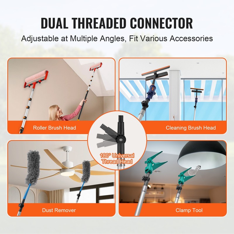 VEVOR Telescoping Extension Pole 7 to 30 FT Multi-Purpose for Painting Dusting gallery