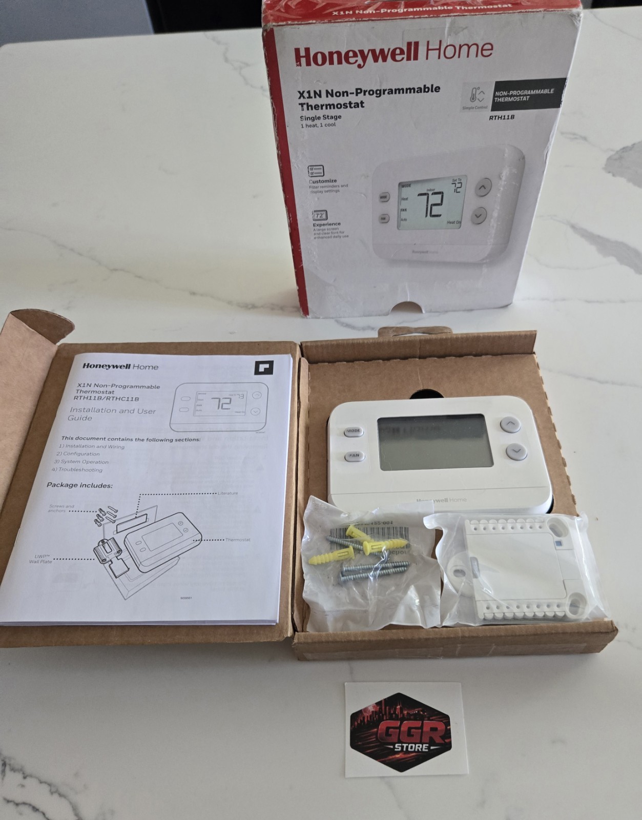 Honeywell Home X1N One-Stage Non-Programmable Thermostat Backlit Display RTH11B gallery