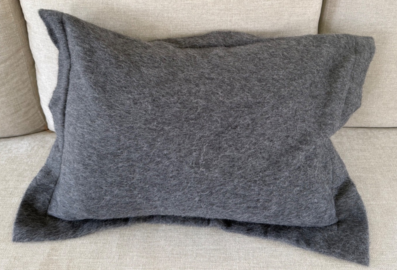 New 2 Gray Alpaca Wool Blend Pillow Shams Field Gear Home Collection gallery