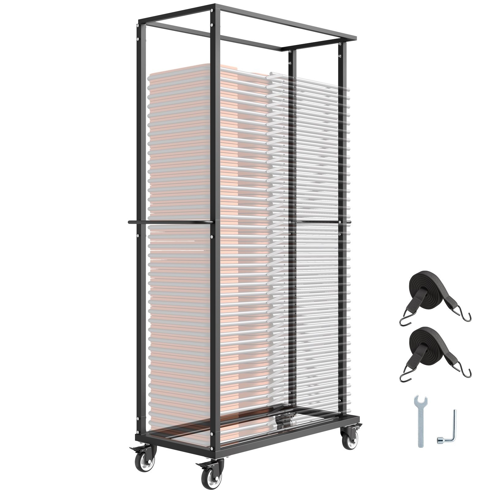 Folding Chair Rack, 500 LBS Capacity, Heavy-duty Chair Cart for 60 Chairs, Metal gallery