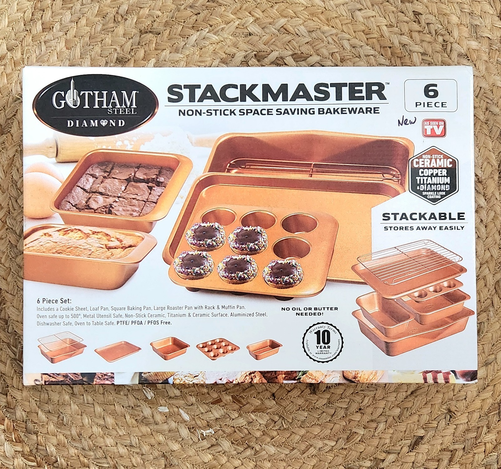 Gotham 6 Pc Srackmaster Ceramic Copper Titanium Bakeware Set Non Stick NEW gallery