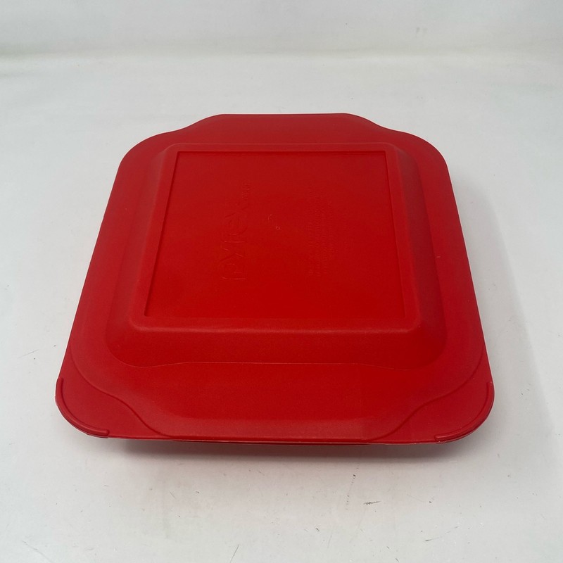 Pyrex 7211 6-Cup Rectangle Glass Dish w/ Red 7211-PC Lid gallery