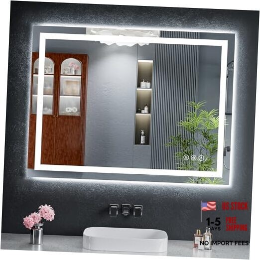 40"x30" LED Bathroom Mirror with Lights, Backlit 40"L x 30"W Frontlit & Backlit gallery
