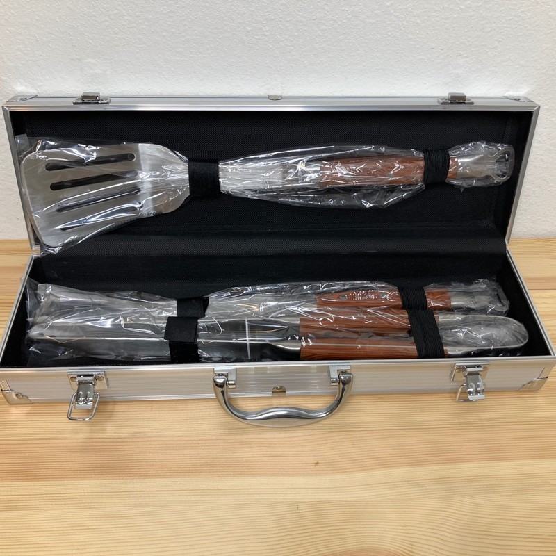 BBQ Professional Grill Tool Set Premium Heavy Stainless Steel Wood Handle Gift gallery