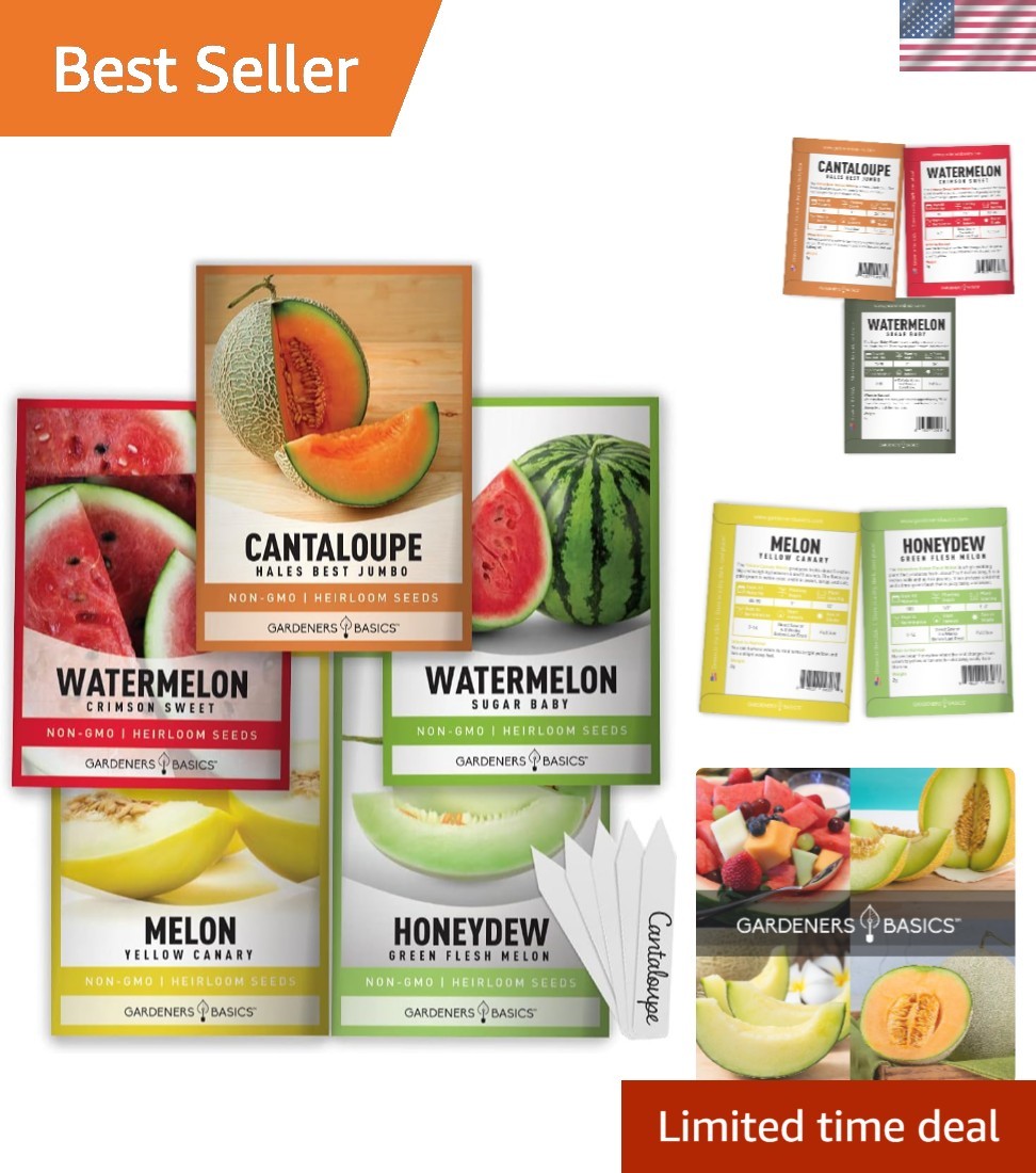 Melon Fruit Seeds for Planting Home Garden 5 Variety Packs - Hales Best Canta... gallery
