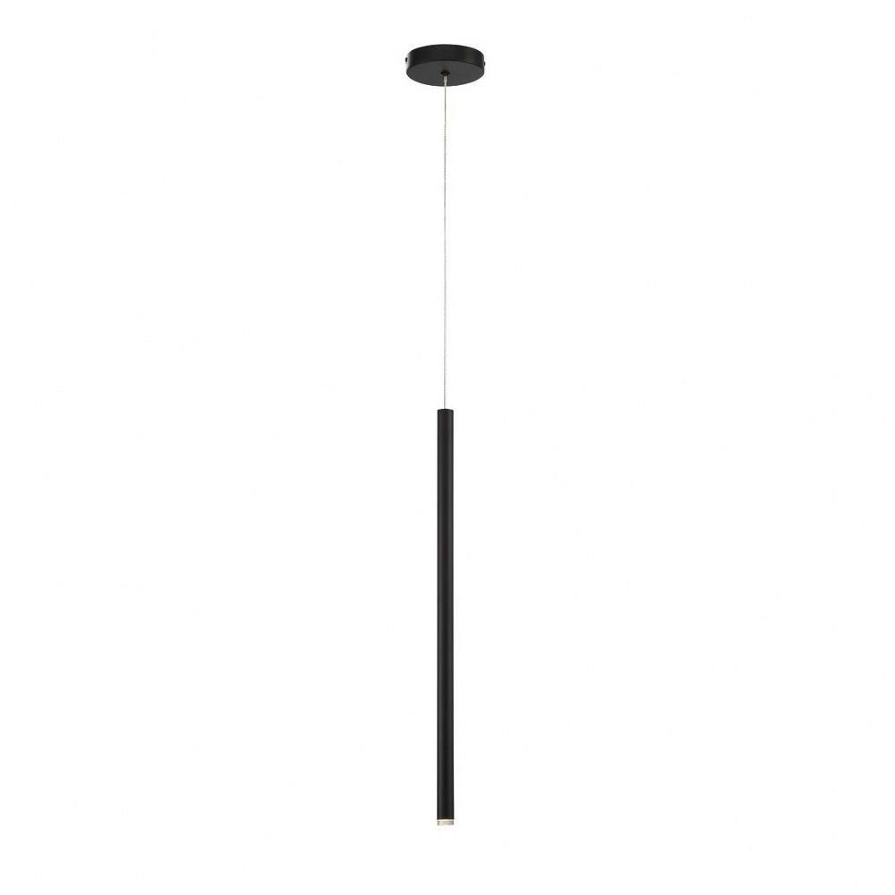 3W 1 LED Medium Pendant - 1 Inches Wide by 24 Inches High-Black Finish - gallery
