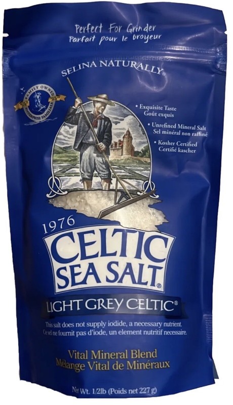 Celtic Sea Salt Light Grey, Coarse Grind, Gluten Free, Kosher, 1/2 LB BAG gallery